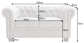 Sedacia súprava 42311 Chesterfield 2-sedenie Zamat Champagner  - Komfort-nábytok