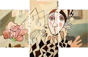 Obraz - Kubizmus - harlequin and rose (90x60 cm)