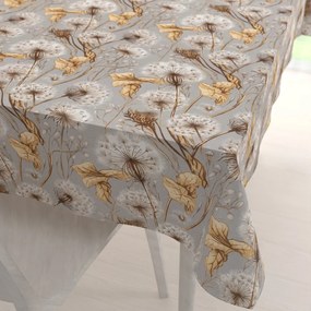Biante Bavlnený obdĺžnikový obrus Sandra SA-517 Jesenné púpavy na sivom 60x100 cm