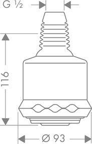 Hansgrohe Clubmaster, hlavová sprcha 90 3jet, chrómová, HAN-28496000