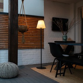 Vonkajšia stojaca lampa čierna s bielym tienidlom IP65 25 cm - Virginia