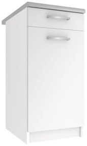 Kuchynská skrinka Belini spodná so zásuvkami 40 cm biely mat  s pracovnou doskou  TOR SDSZ1-40/1/WT/WT/0/E