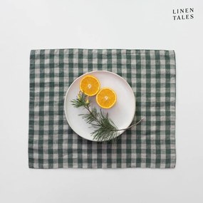 Ľanové prestieranie 35x45 cm Forest Green Gingham – Linen Tales