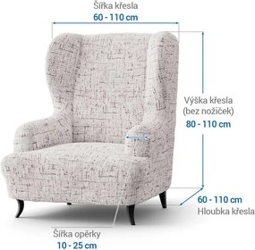 Bielastické poťahy VITTORIA smotanová kreslo ušiak (š. 60 - 110 cm)
