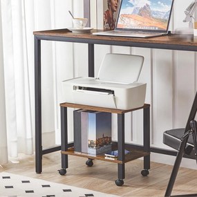 Pojízdný kancelářský regál Vasagle Pipewood 38 cm hnědý/černý