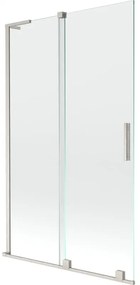 Mexen Velar L, 2-krídlová posuvná vaňová zástena 110 x 150 cm, 8mm číre sklo, brúsená oceľ, 896-110-003-01-97