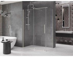 Mexen Velar, sprchový kút s posuvnými dverami 150 x 90 cm, 8mm číre sklo, brúsená oceľ, 871-150-090-01-97