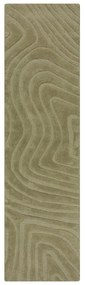 Kaki ručne tkaný vlnený behúň 60x230 cm Mesmerise Sage – Flair Rugs