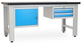 Dielenský stôl Solid MDF-12, 180 cm, 2 závesné boxy, čierna