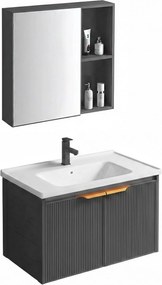 Rea Mario, súprava kúpeľňového nábytku s umývadlom 60cm, šedá matná, REA-M0006
