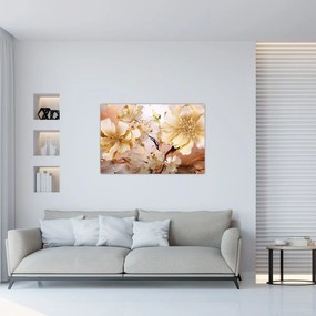 Obraz - Zlaté kvety (90x60 cm)