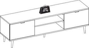 TV skrinka Göteborg, biela / dub sonoma