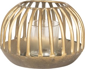 Zlatá kovová lampáš Lucette - Ø 15 * 10 cm