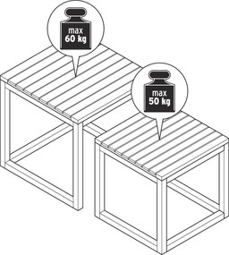 Súprava 2 príručných stolíkov »Lenja«