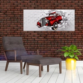 Obraz - Červené auto (120x50 cm)