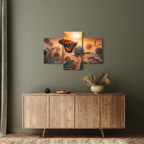 Obraz – Motýľ v zapadajúcom slnku (90x60 cm)