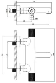 Cersanit S951-563 - Termostatická vaňová batéria ZEN lesklý chróm