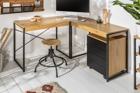 (3485) STUDIO rohový písací stôl dubový vzhľad 130 cm