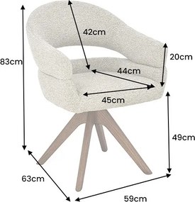 Dizajnová otočná stolička Yenibeth taupe / hnedá