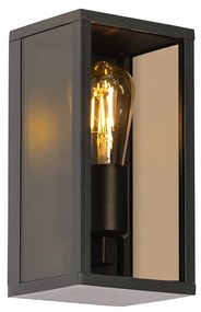 Vonkajšia nástenná lampa čierna s dymovým sklom 26 cm IP44 - Charlois