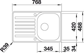 Nerezový drez Blanco LANTOS 45 S IF Compact nerez kartáčovaný