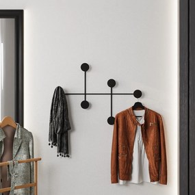 Čierny kovový nástenný vešiak Dama – Kalune Design