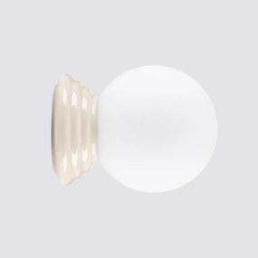 Nástenné svietidlo Zori, 1x biele sklenené tienidlo, be