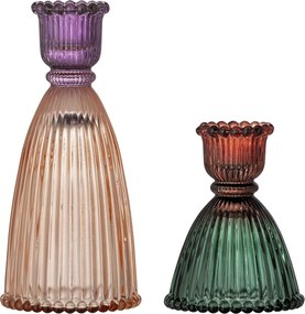 Bloomingville Sklenený svietnik Shilo Multi – sada 2 ks