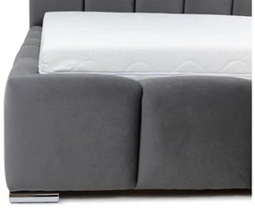 Manželská posteľ 140 cm Leskana (tmavosivá) (s roštom) (s úl. priestorom). Vlastná spoľahlivá doprava až k Vám domov. 1104151