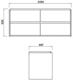 Cersanit Crea, SET B284 skrinka s umývadlom 120 cm, biela lesklá, S801-323