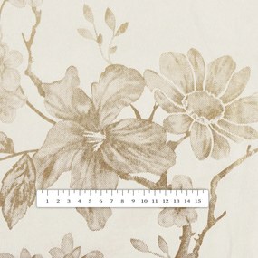 Biante Zamatový štvorcový obrus Isabela Flower IBL-022 Zlaté kvety na smotanovom 40x40 cm