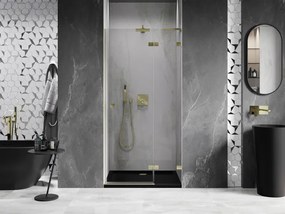 Mexen, Mexen Lunar L pravé otočné sprchové dvere 70 cm, transparentné, brúsené zlaté - 834L-070-000-55-00-P
