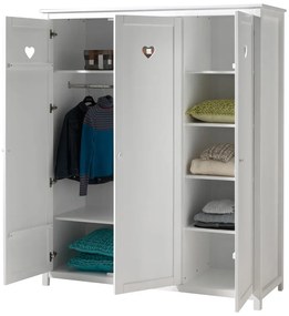 Biela detská šatníková skriňa 159x191x57 cm Amori – Vipack
