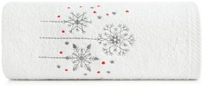 Bavlnený vianočný uterák biely s vločkami