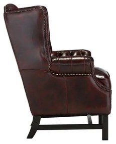furniture-nabytek.cz - Masívne kreslo Chesterfield Kingsfield z pravej kože, hnedé – 89×79×104 cm