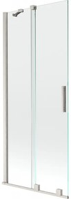 Mexen Velar, 2-krídlová posuvná vaňová zástena 85 x 150 cm, 8mm číre sklo, brúsená oceľ, 896-085-000-01-97