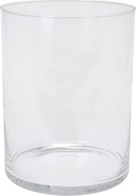 Sklenená váza 19x25 cm, priehľadná valcová