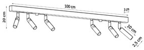EYETECH 6 Stropné svetlo, biela SL.0906 - Sollux