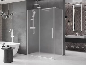 Mexen Velar, sprchový kút s posuvnými dverami 150 x 80 cm, 8mm sklo námraza, biela matná, 871-150-080-31-20