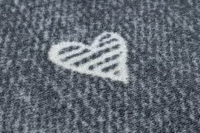 Okrúhly koberec pre deti HEARTS Jeans, vintage srdce - sivá Veľkosť: kruh 150 cm