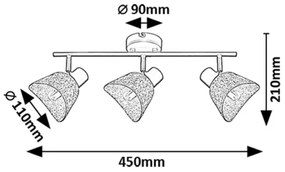 Rabalux 73007 - Bodové svietidlo FARELIA 3xE14/10W/230V