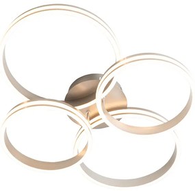 Oceľové stropné svietidlo vrátane LED 3-stupňového stmievača 4-svetlo - Navara