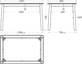 Jedálenský stôl v dekore duba 80x120 cm Barlow – Actona