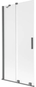 Mexen Velar, 2-krídlová posuvná vaňová zástena 95 x 150 cm, 8mm sklo námraza, grafit brúsený, 896-095-000-31-66