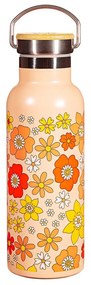 Oranžová antikoro detská fľaša 500 ml 70s Floral - Sass &amp; Belle