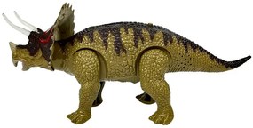 LEAN TOYS Dinosaurus na batérie Triceratops zelený