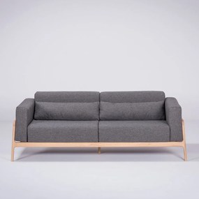 Tmavosivý pohovka s konštrukciou z masívneho dubového dreva Gazzda Fawn, 210 cm