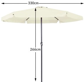 InternetovaZahrada Záhradný slnečník Maui Ø330 cm - béžový