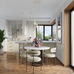 Závesné svietidlo Estria, 3x biele kovové tienidlo, be, o