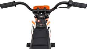 Ramiz PANTONE 361C Detská motorka na batérie oranžová + audio panel + pomalý štart + EVA kolesá